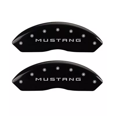 MGP 4 Caliper Covers Engraved Front Mustang Engraved Rear 50 Black Finish Silver • $299