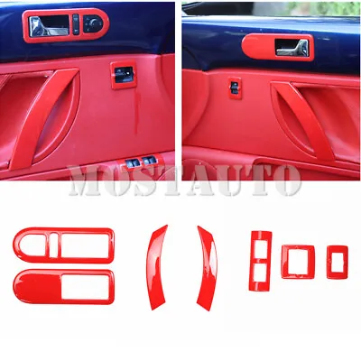 For VW Beetle Red ABS Inner Car Door Handle Accessories Kit Cover Trim 2003-2010 • $75.04
