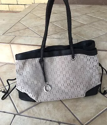 $45 • Buy Oroton Signature Tote Bag - Handbag Canvas Brown Leather Silver Hardware Logo