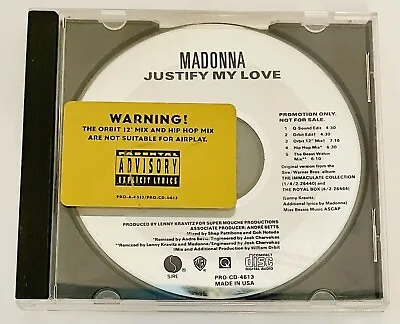 $95 • Buy Madonna, Justify My Love, Maxi Single, Promo, CD, 1990