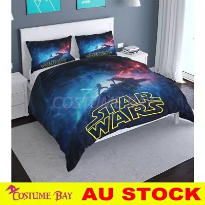 Quilt Duvet Cover Set Doona Double Queen Size Pillowcase Bedding AU Star Wars  • £18.64