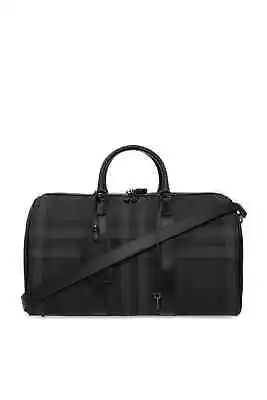 Bnwt Burberry Boston Checked Leather Trim Holdall  Canvas  Bag  100% Authentic! • £1450