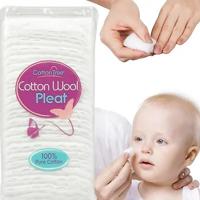 Premium Baby Soft Natural 100% PURE COTTON WOOL PLEAT Roll Absorbent Large Packs • £7.24