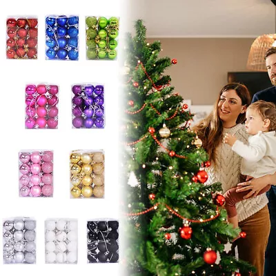 24Pcs Christmas Glitter Balls Ornaments Xmas Tree Ball Hanging Party Decorations • $5.99