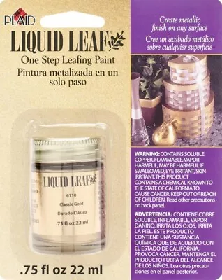 Liquid Leaf One-Step Leafing Paint Metallic Finish .75oz  Classic Gold • $11.49