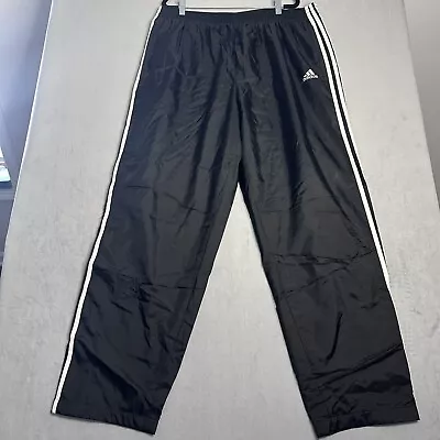Adidas Pants Mens 2XL Vintage Tearaway Black Track Pants Windbreaker Nylon • $23.99