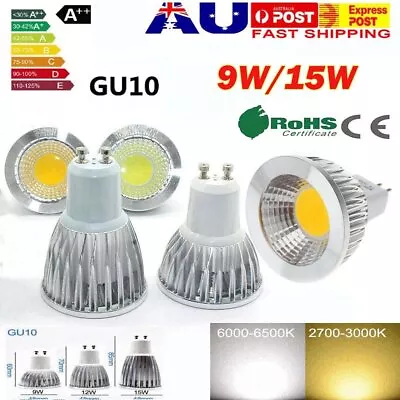 8X GU10 9W/15W Downlight Bulb COB LED Spotlight Globe Lamp Light Warm Cool White • $28.49