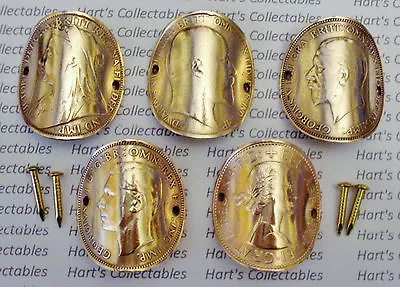 £24.99 • Buy THE KINGS & QUEENS Of ENGLAND - WALKING STICK BADGES GENUINE OLD COPPER PENNIES 