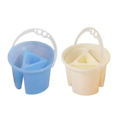 Paint Brush Washing Bucket Water Barrel Paint Water Cup 4 Grids With Brush • £8.52