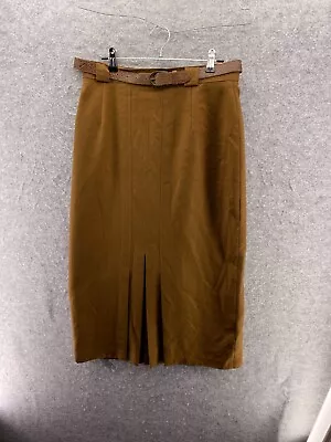 St Michael Vintage M&S Womens UK 14 Brown Vicuna Wool Skirt Long EUR 42 • $37.89