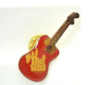 The Who Guitar Pin Red Hard Rock Roll Metal Band Collectible Lapel Bag Gear Vtg • $6.95