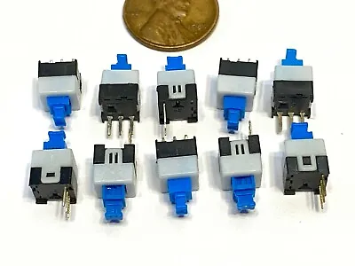 10x Push Button Latching Tactile Switch 7x7mm Blue Button 3-Pin Micro On/off B10 • $8.47