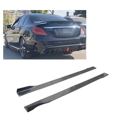 For Mercedes Benz Universal Carbon Fiber Side Skirts Extension Lip Spoiler • $357.10