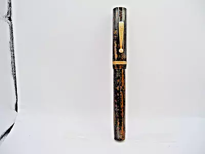 HandiPen Vintage Brown/gold Flat Top Fountain Pen Working 14k Nib Morrison Nib • $110