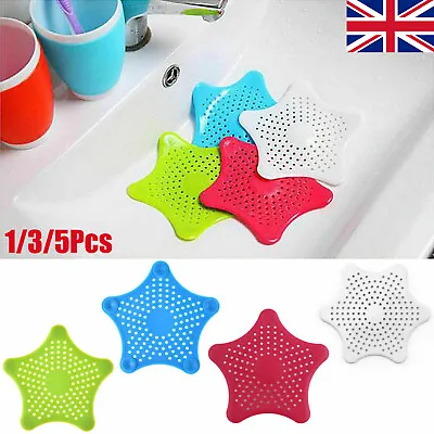 Silicone Drain Protectors Strainer For Sink Bath Hole Cover Waste & Hair Catcher • £3.53