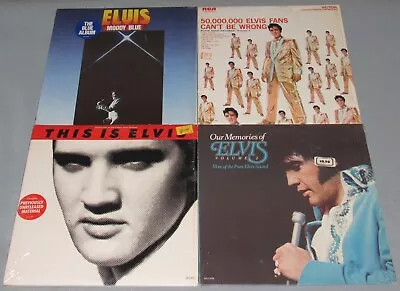 ELVIS PRESLEY: 4 LP Lot In Shrink-Wrap; THIS IS; 50000000 FANS; MOODY BLUE • $18