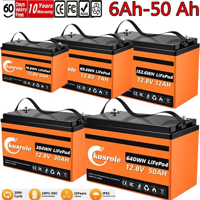 12V 6-50AH LiFePO4 Deep Cycle Lithium Battery For OffGrid Solar System Wholesale • $41.11