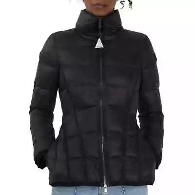 Moncler Ladies Black Logo-patch Padded Jacket Brand Size 1 (Small) • $1098.89
