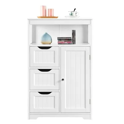 $89.99 • Buy Bathroom Cabinet, Kitchen Cupboard W/ 3 Drawers & Storage Shelves, Hallway Table