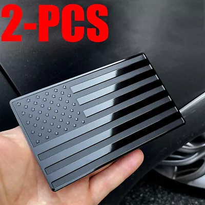 $11.51 • Buy 2Pcs Car Truck Metal USA Flag Sticker  American Decal Body Emblem Accessories