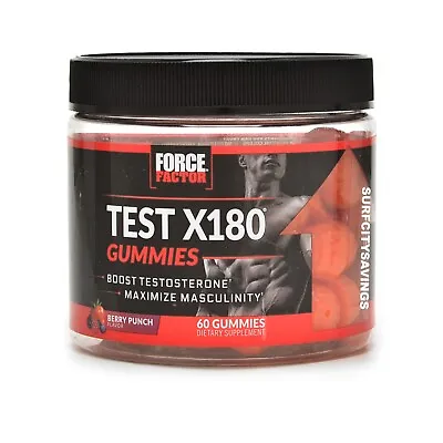 $21.95 • Buy Force Factor Test X180 Berry Punch 60 Gummies Exp 03/24 Fast Free Shipping