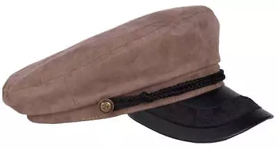 Greek Fisherman Cap Hat Taupe With Rope Hat Band One Size Yachting Sailing Lace • $21.99