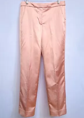 J.Crew Women's  Kate  BM770 Light Pink Satin Pants High Rise Straight Leg Size 8 • $64.95