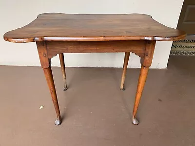 Primitive Antique 18th Century Maple Porringer Top Side Tea Table Queen Anne  • $999.99