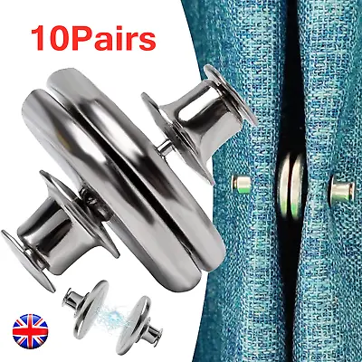 £10.99 • Buy 10 Pairs Curtain Buckle Magnetic Closure Against Light Leakage Fastening Buttons