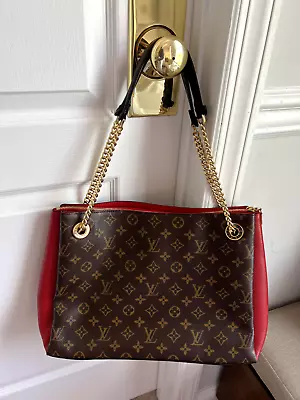 Louis Vuitton Monogram Suréne MM Shoulder Bag Brown Red • $1990