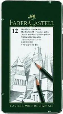Faber Castell 9000 Pencils Design Set 12 Grade Tin ( 5B - 5H ) • $18.54