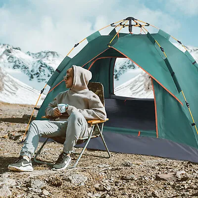 2-3 Man Automatic Instant Double Layer Pop Up Camping Tent Waterproof.Outdoor - • £18.04