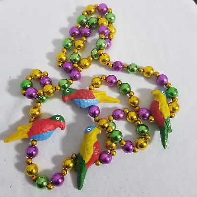 Mardi Gras Bead Parrots Toucan Tropical Birds 20  Specialty Necklace Nola Throw • $9.77