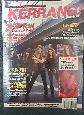 £3.50 • Buy Kerrang No.341 May 1991 Skid Row,Cancer,Udo And More.Complete With Posters