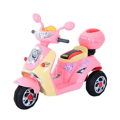 HOMCOM Electric Ride On Toy Car Kids Motorbike Children Battery Tricycle Pink • £84.99