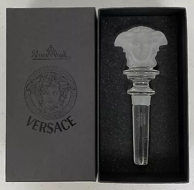 Vintage Rosenthal Versace Lead Crystal Wine Stopper Clear White Medusa. • $69.99