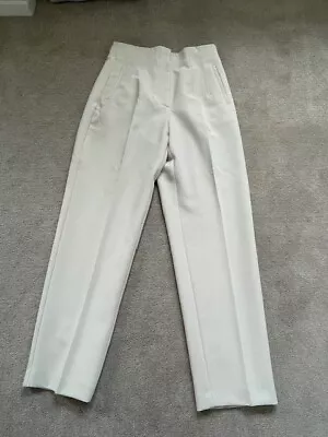 Ladies Zara Oyster/Cream High Waist Trousers Size Medium - New Without Tags • $15.41