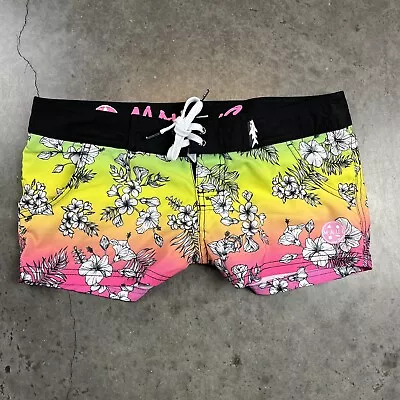 Maui And Sons Swim Trunks Womens 5 Multicolor Stretch Beach Surf Pockets Preowne • $14.99