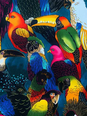 £19.37 • Buy Birds Of A Feather Fabric, Alexander Henry, Tropical Bird, Toucan Parrot Jungle 