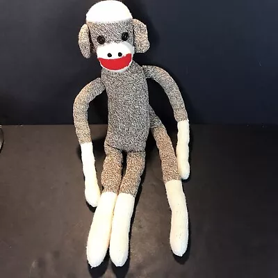 £14.63 • Buy Sock Monkey Handmade 19  Tall Brown White Stuffed Animal Toy Cute!!