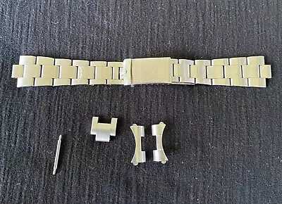 $3.25 • Buy 19MM Oyster Stainless Steel Bracelet With Authentic Rolex Leather Strap Clasp