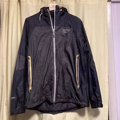 Mens Mountain Hardware Dry Q Elite Black Jacket Hooded Waterproof Medium • $40