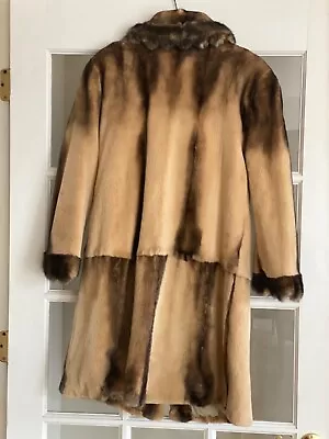 3/4 Length Swing Mink Coat Hardly Worn Beige Brown See Pics  • $800