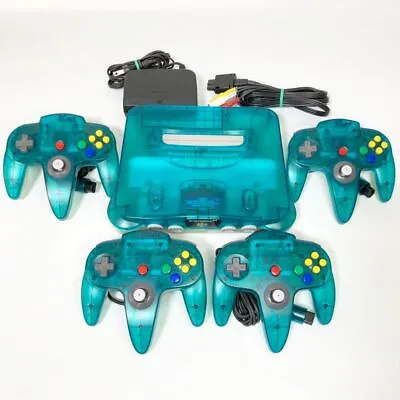 Nintendo 64 Clear Blue Console N64 Chose Original Controller Cables REGION FREE • $109.99