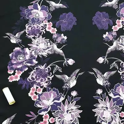 £1.15 • Buy VIOLET ORIENT PATTERNED SCUBA STRETCH JERSEY FABRIC * Knit Fabric * 144cm Wide