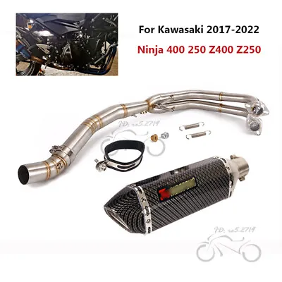 For Kawasaki Ninja 400 250 Z400 2017-2022 Exhaust 370mm Header Pipe Full System • $210.96