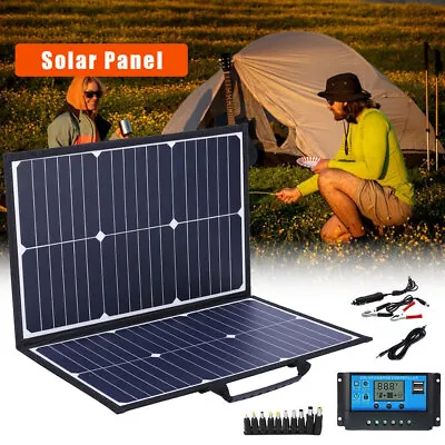 Portable Foldable Solar Panel Kit W/ Controller Solar Generator Power RV Camping • $79.79