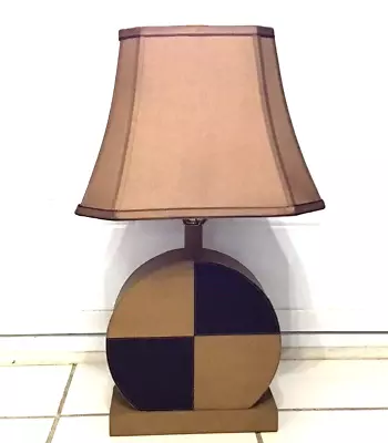 Vtg Leather Table Lamp - MCM Retro Tri-light - 2 Ft Tall • $36.41
