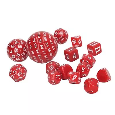 15pcs Complete Polyhedral Dice Set Acrylic D3 To D100 Spherical Role Play Game D • $24.88