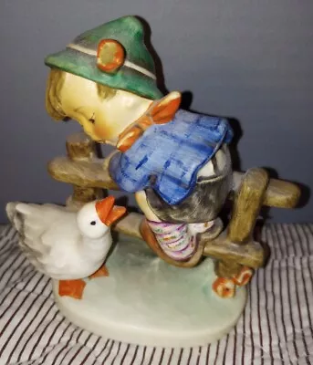 1948 Vintage Goebel Hummel - Barnyard Hero Boy On Fence W/ Goose #195 Figurine • $19.99